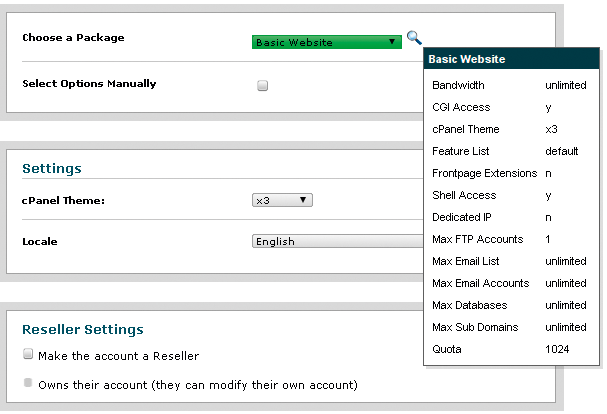 Each account you create may have a package of features and limits included with it. Each account you create may have a package of features and limits included with it.