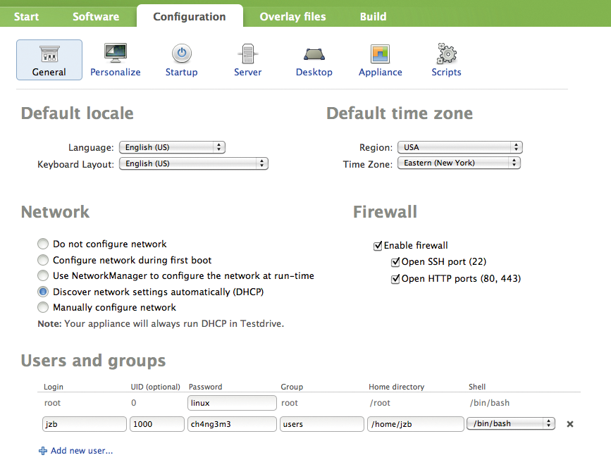 SUSE Studio configuration. SUSE Studio configuration.