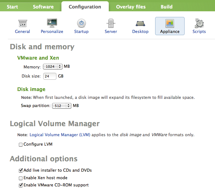 SUSE Studio Appliance tab. SUSE Studio Appliance tab.