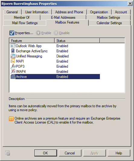 The mailbox configuration now supports Archiving for email. The mailbox configuration now supports Archiving for email.