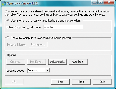 Synergy as a client on Windows Vista. Synergy as a client on Windows Vista.