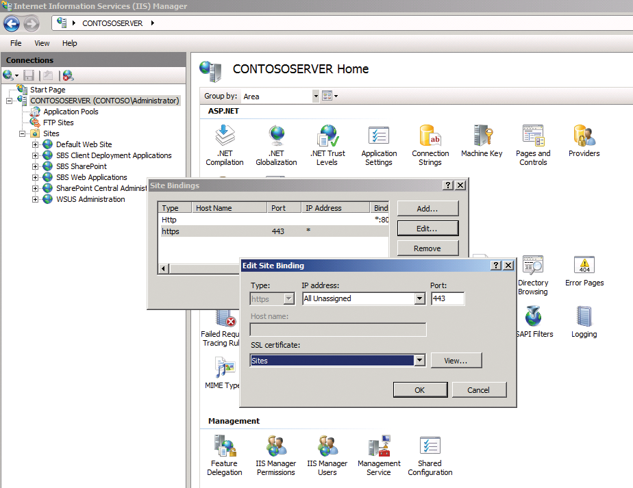 Configuring authentication for the SBS's internal intranet. Configuring authentication for the SBS's internal intranet.