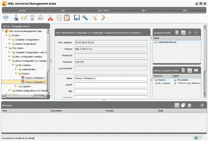 Profile assignments are inherited by subfolders. Profile assignments are inherited by subfolders.