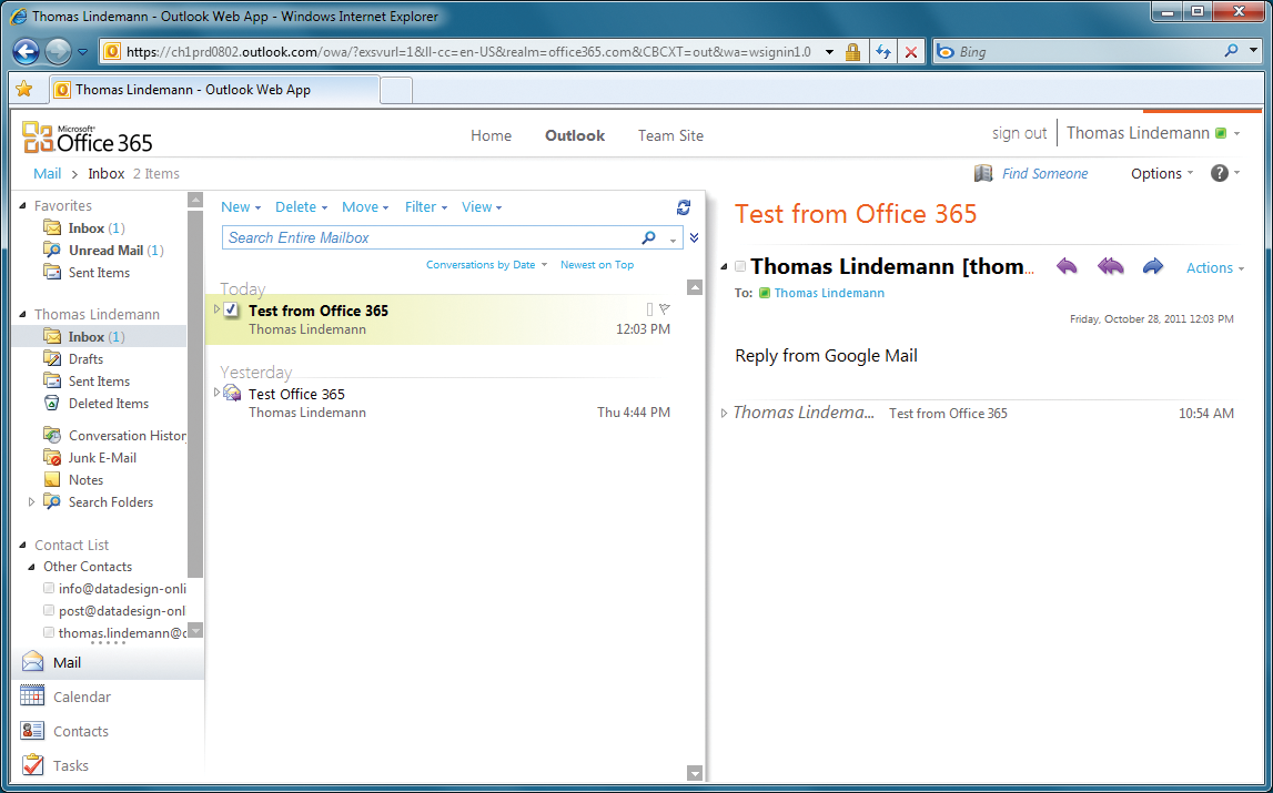Working in a familiar environment: the Outlook Web App in Office 365. Working in a familiar environment: the Outlook Web App in Office 365.
