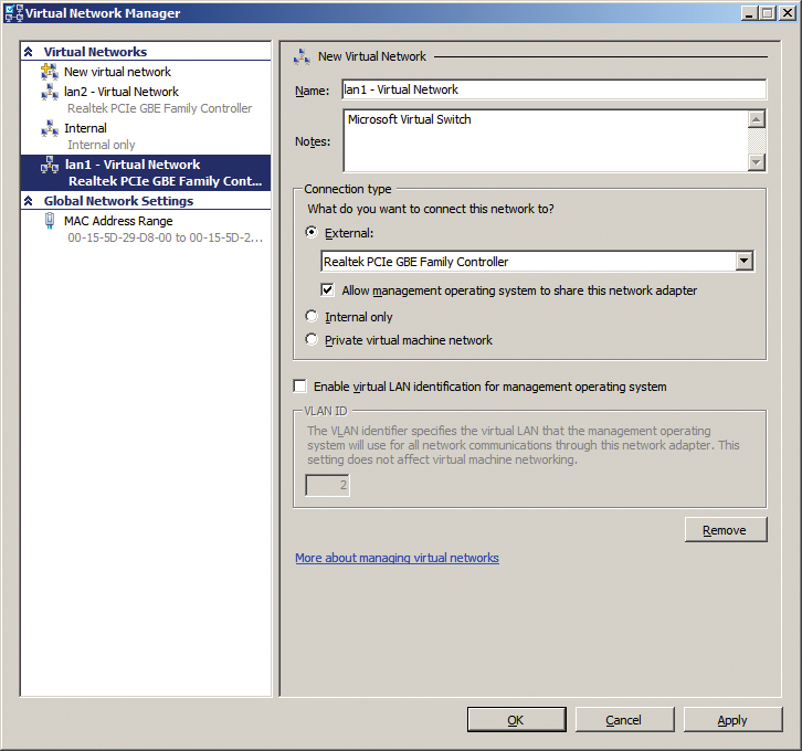 Network management in Hyper-V Manager. Network management in Hyper-V Manager.