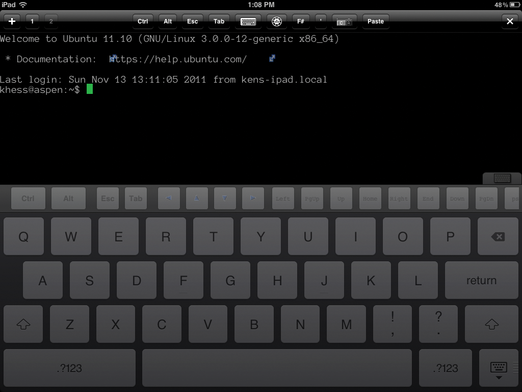 Successful login to a remote Linux system. Successful login to a remote Linux system.