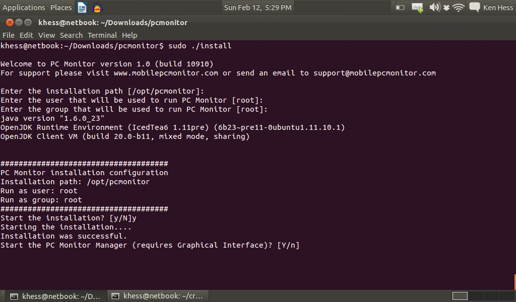 Installing PC Monitor on Linux, phase one. Installing PC Monitor on Linux, phase one.