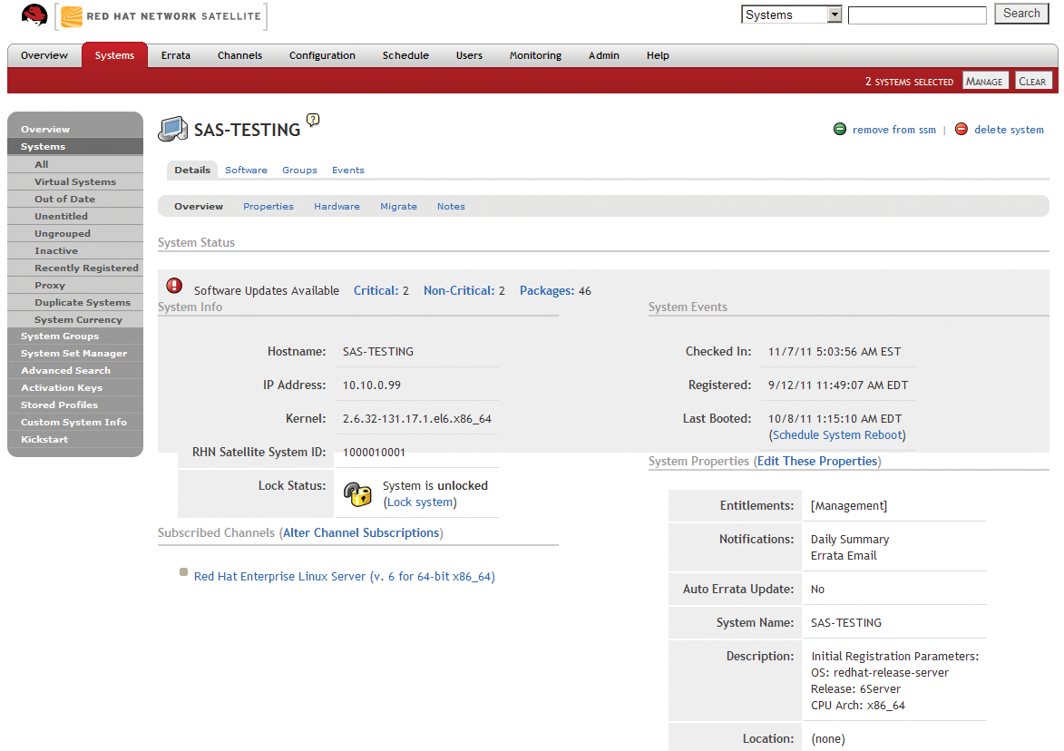 The Details page shows many useful details, including information on available updates. The Details page shows many useful details, including information on available updates.
