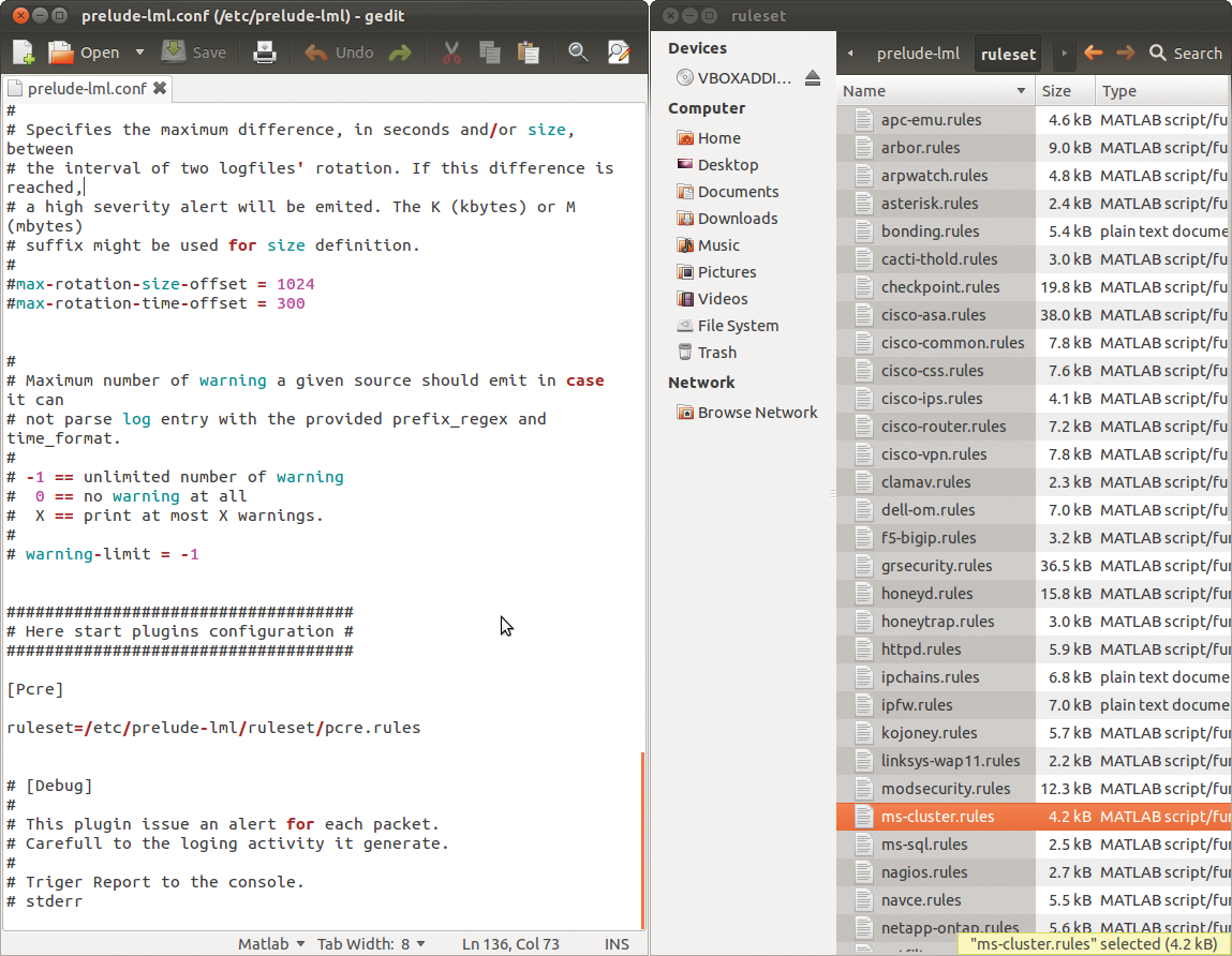 Administrators can use the /etc/prelude-lml/prelude-lml.conf configuration file to define the logfiles that the sensor monitors. Rulesets are available in the /rulesets subdirectory. Administrators can use the /etc/prelude-lml/prelude-lml.conf configuration file to define the logfiles that the sensor monitors. Rulesets are available in the /rulesets subdirectory.