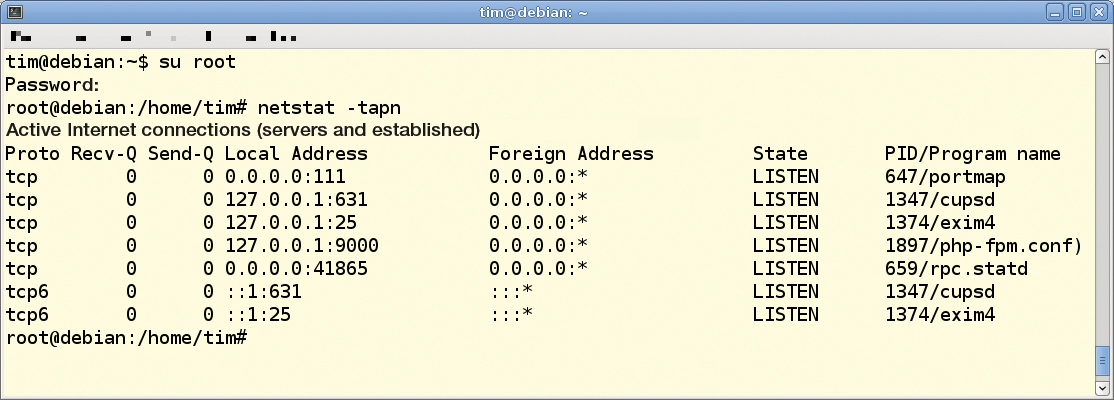 PHP-FPM listening on TCP port 9000. PHP-FPM listening on TCP port 9000.