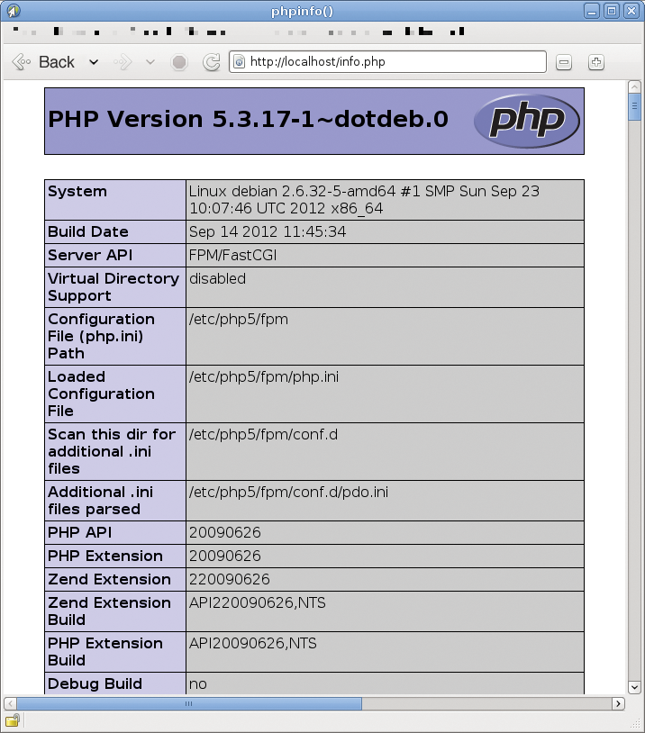 phpinfo() reveals that PHP-FPM responded to the request. phpinfo() reveals that PHP-FPM responded to the request.
