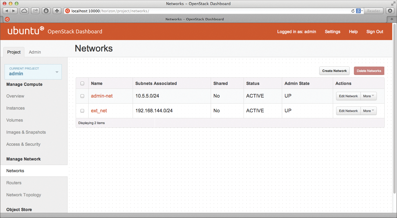 What the user sees most often: the OpenStack dashboard. What the user sees most often: the OpenStack dashboard.