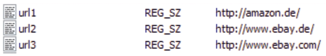 Registry entries (OSForensics). Registry entries (OSForensics).