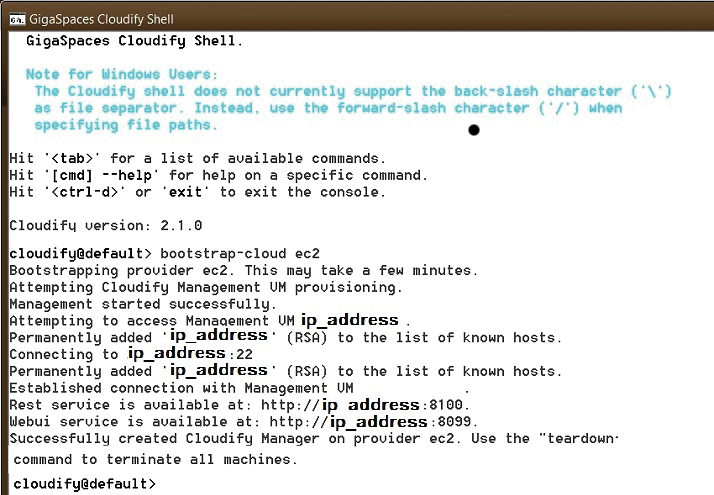 The Cloudify shell can deploy a physical appliance in a public cloud; the appropriate drivers make it possible. The Cloudify shell can deploy a physical appliance in a public cloud; the appropriate drivers make it possible.