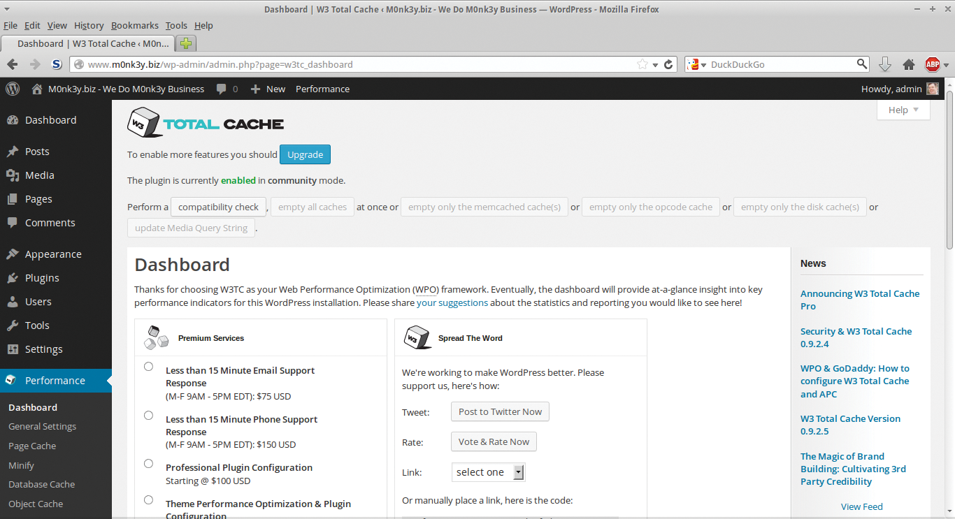 Configuring W3TC. Configuring W3TC.