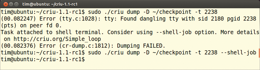 The Top process, with ID 2238, can be only dumped with the --shell-job parameter. The Top process, with ID 2238, can be only dumped with the --shell-job parameter.