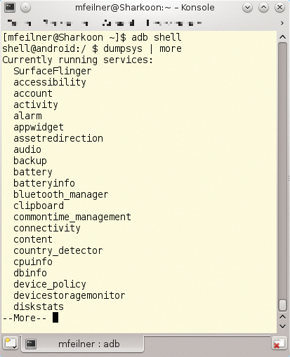 The dumpsys command first lists the process list of the active system. The dumpsys command first lists the process list of the active system.