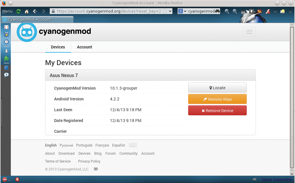 If you take up the CyanogenMod offer (as of version 10.2) and purchase an account, you are rewarded with a remote wipe feature, among other things. If you take up the CyanogenMod offer (as of version 10.2) and purchase an account, you are rewarded with a remote wipe feature, among other things.