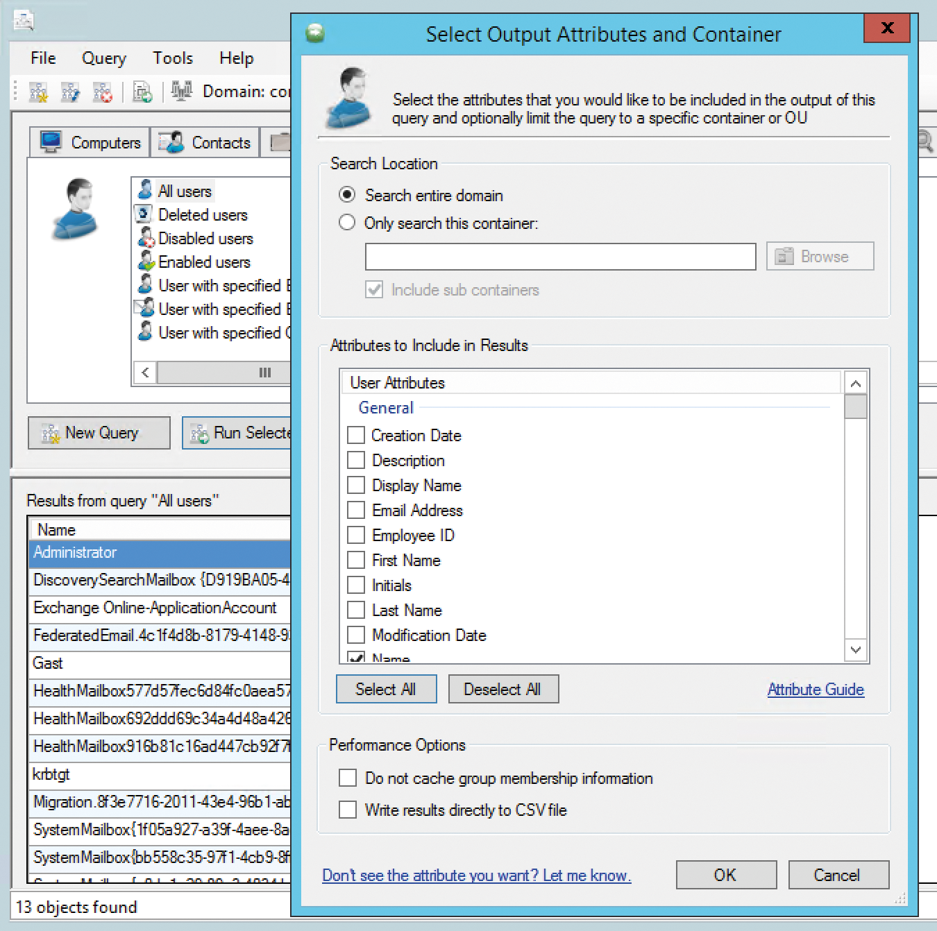 AD Info lets you create reports and queries. You can read, display, and save reports for various data from Active Directory. AD Info lets you create reports and queries. You can read, display, and save reports for various data from Active Directory.