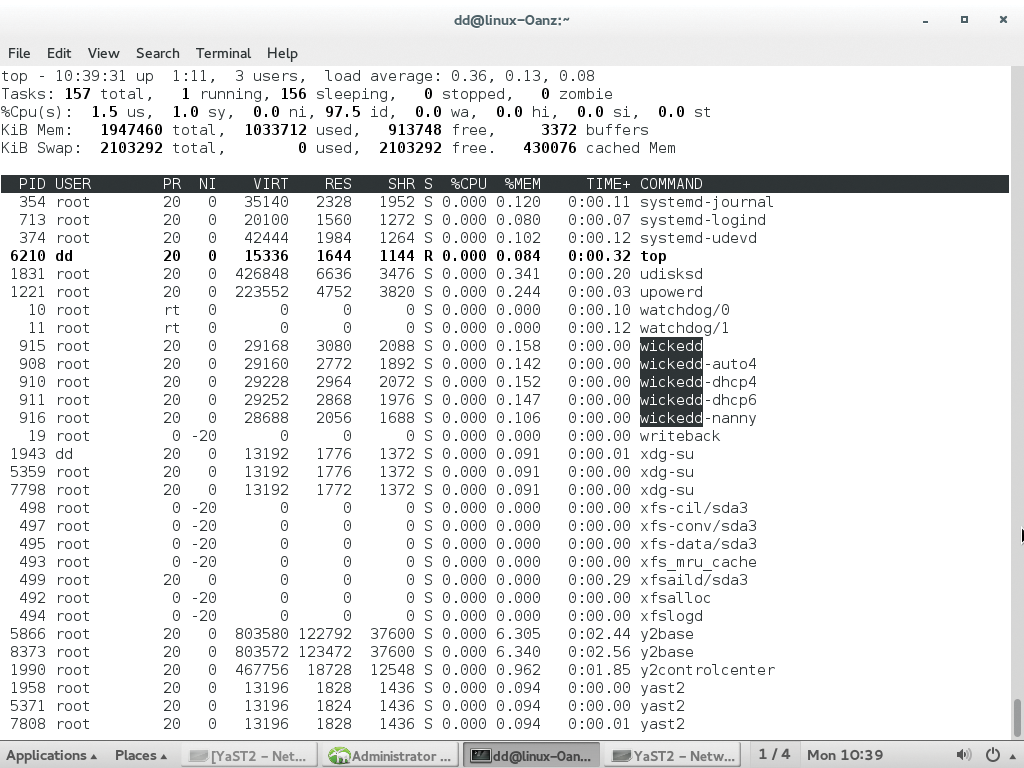 … the new Wicked network manager handles the network configuration work. … the new Wicked network manager handles the network configuration work.