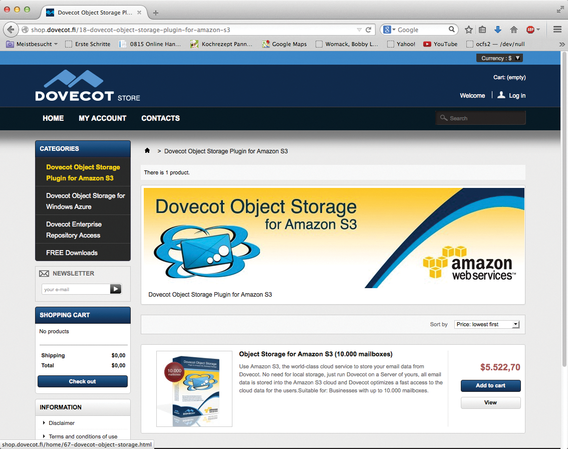 The license for the S3 plugin with Dovecot is not inexpensive; however, the costs can usually be offset by cheap hardware. The license for the S3 plugin with Dovecot is not inexpensive; however, the costs can usually be offset by cheap hardware.