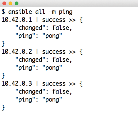 Ping is a built-in Ansible command that checks whether Ansible can connect to all the hosts it is supposed to manage. Ping is a built-in Ansible command that checks whether Ansible can connect to all the hosts it is supposed to manage.