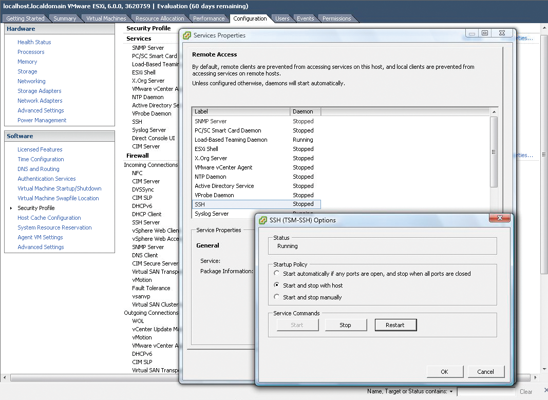 Before commissioning XSIBackup, you need to enable SSH on the host. Before commissioning XSIBackup, you need to enable SSH on the host.