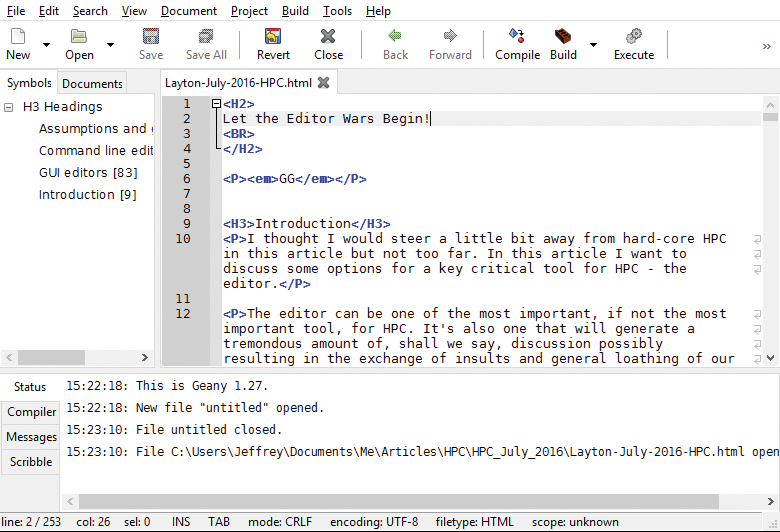 Geany 1.27 on Windows 10. Geany 1.27 on Windows 10.